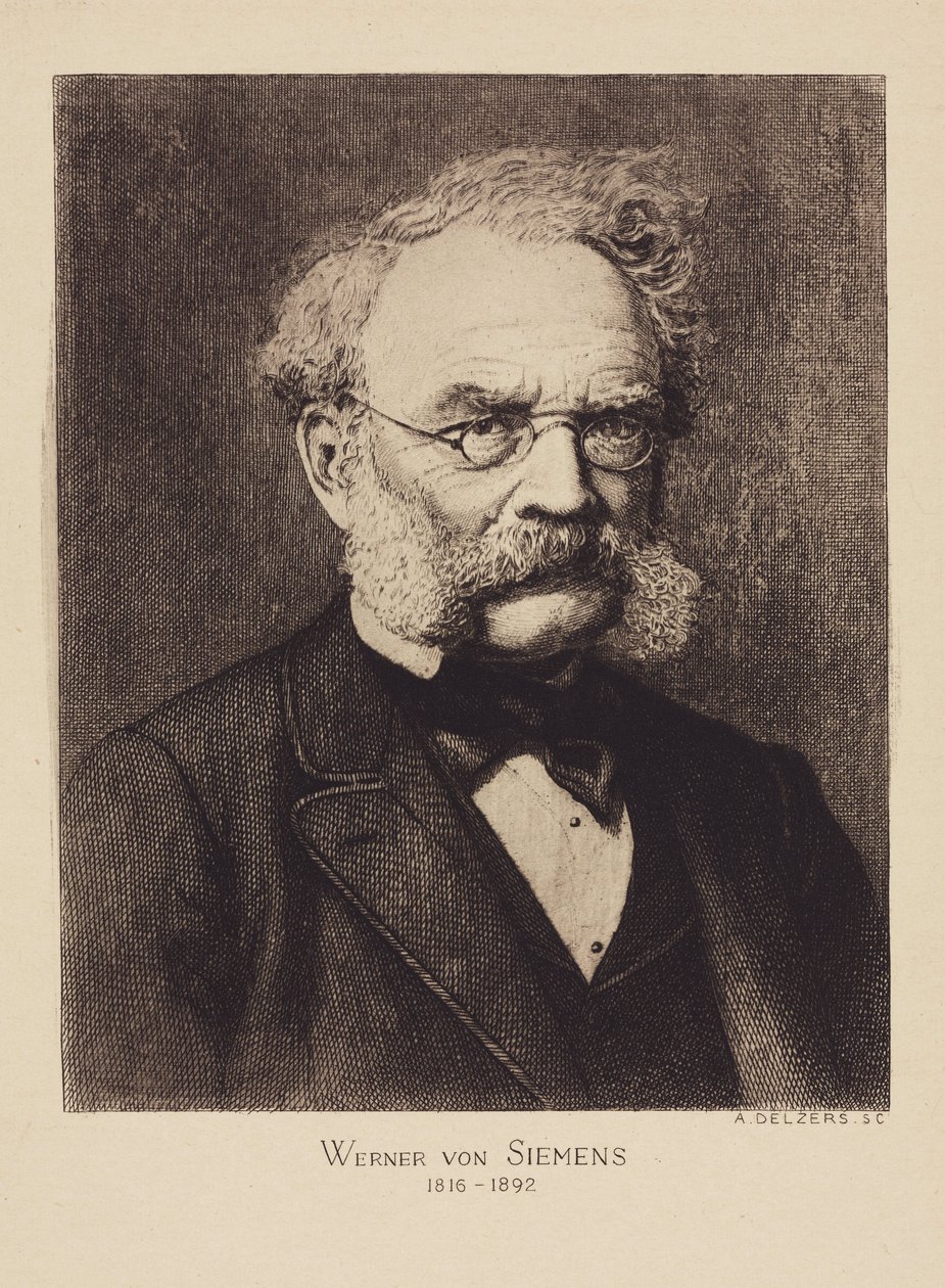 Werner von Siemens, niemiecki inżynier elektryk i wynalazca, ok. 1880 autorstwa Unbekannter Künstler