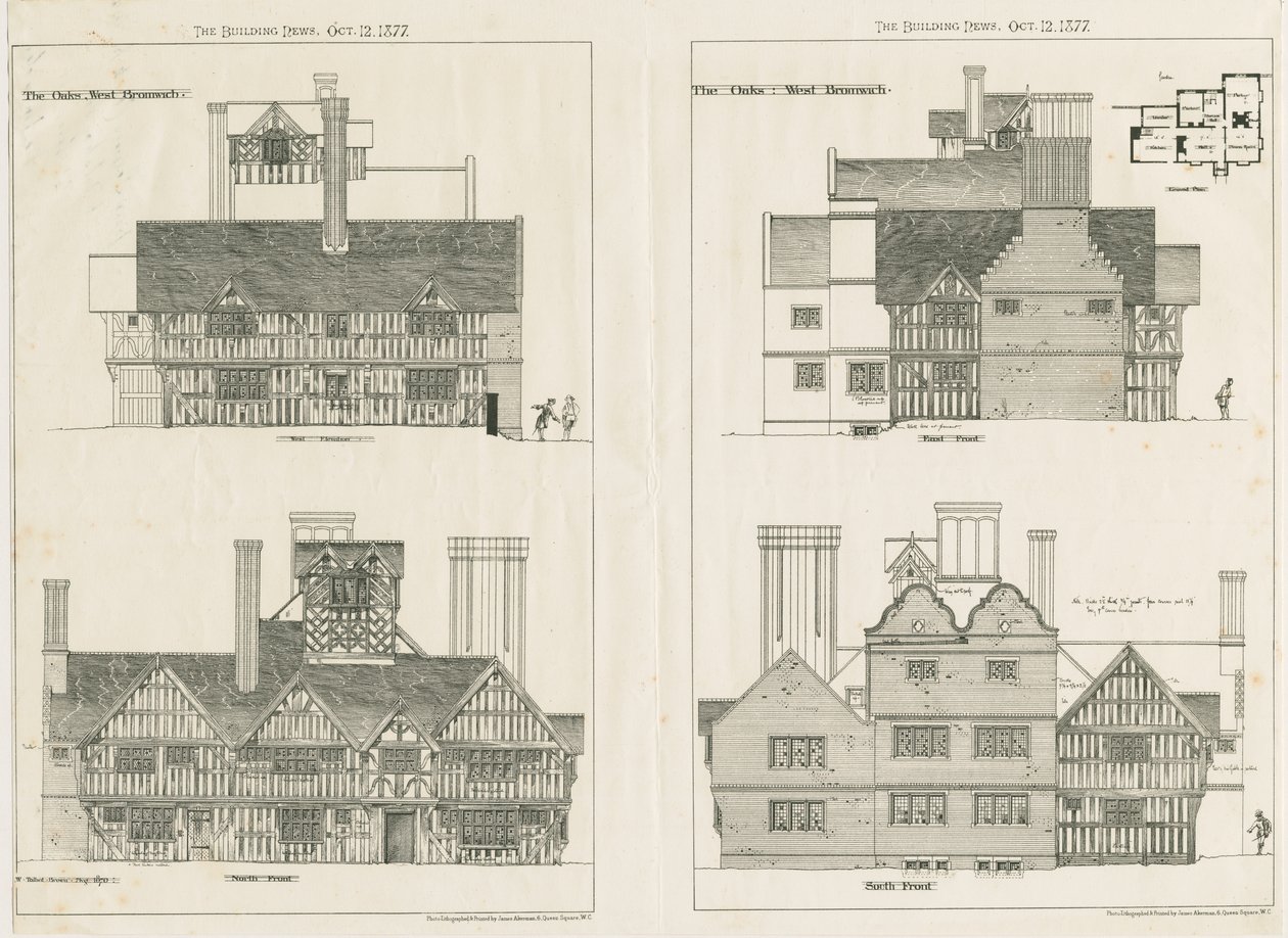 West Bromwich - „The Oaks”: fotolitografia, sierpień 1876 r. autorstwa Unbekannt