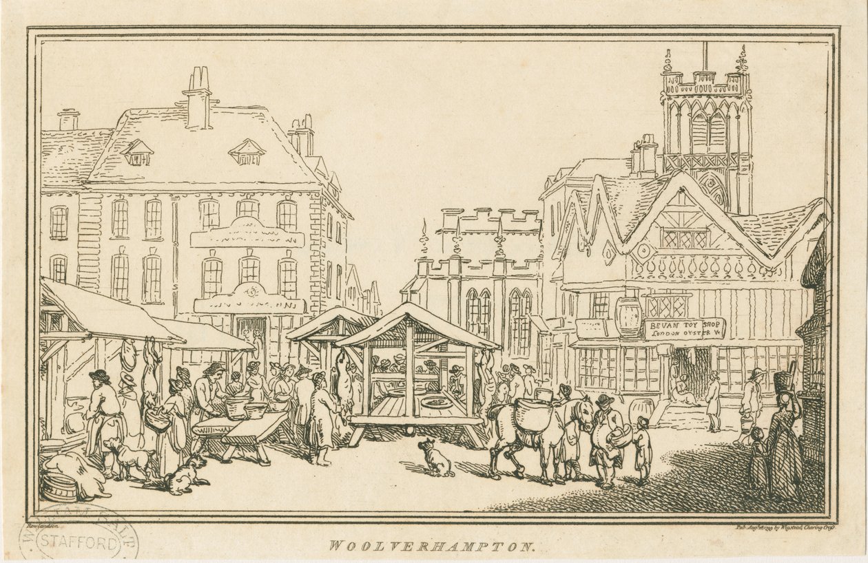 Wolverhampton - Rynek: akwaforta, nd [ok. 1799] autorstwa Unbekannt