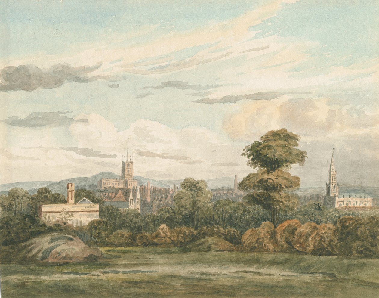 Wolverhampton - South View: malarstwo akwarela i [c 1830] autorstwa Unbekannt