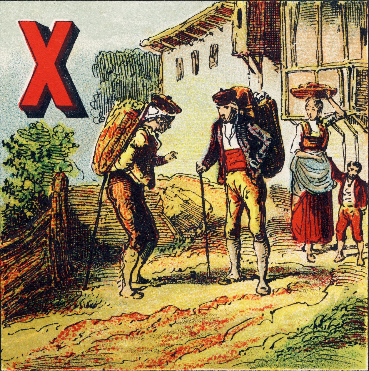 X: Sherry. Miasto Hiszpanii słynące z wina - Grawerunek wydobyty z alfabetu geograficznego. Guerin-Muller et Cie, wydawnictwo, Paryż autorstwa Unbekannt