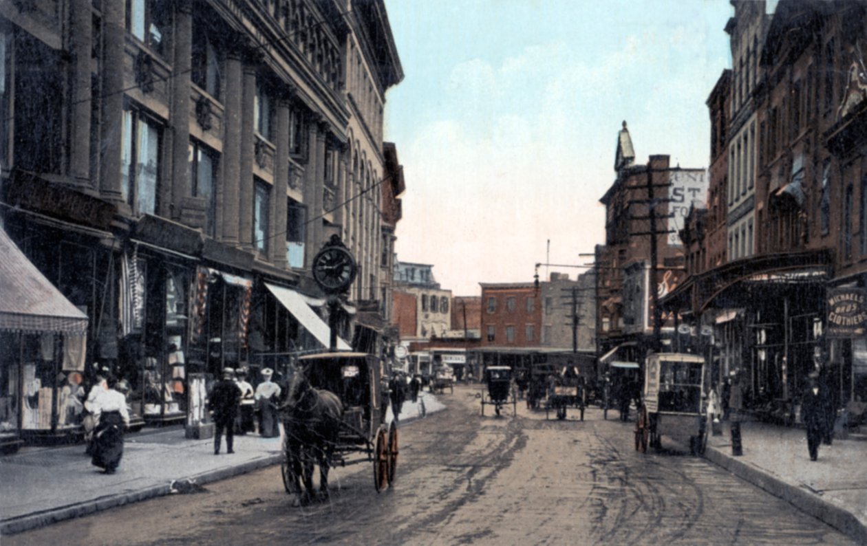 Yonkers, Nowy Jork - North Broadway Street w mieście na północ od Bronxu, Nowy Jork, początek XX wieku (pocztówka) autorstwa Unbekannter Künstler
