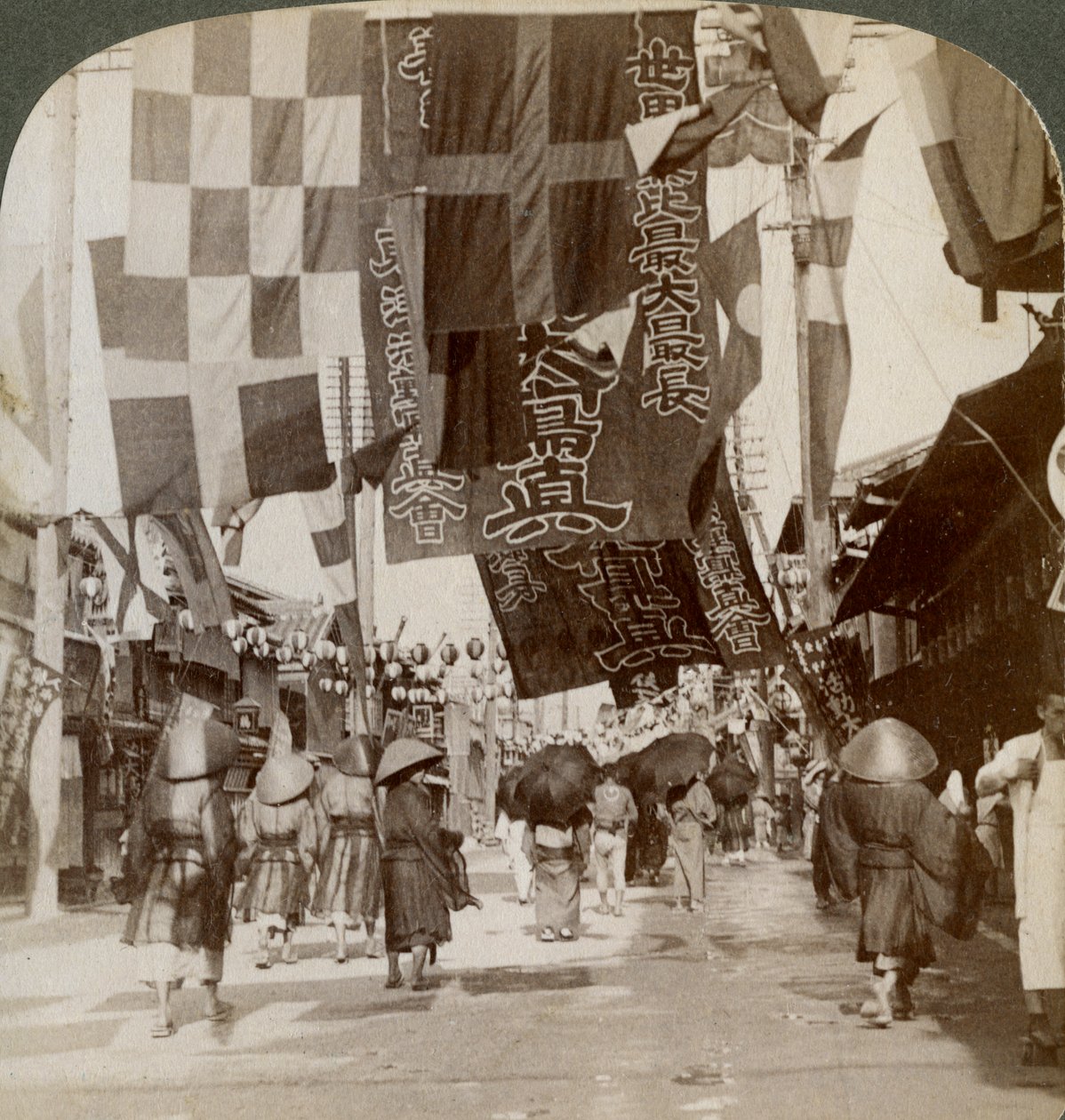 Dotombori, czyli ulica teatralna, Osaka, Japonia, 1904 autorstwa Underwood and Underwood
