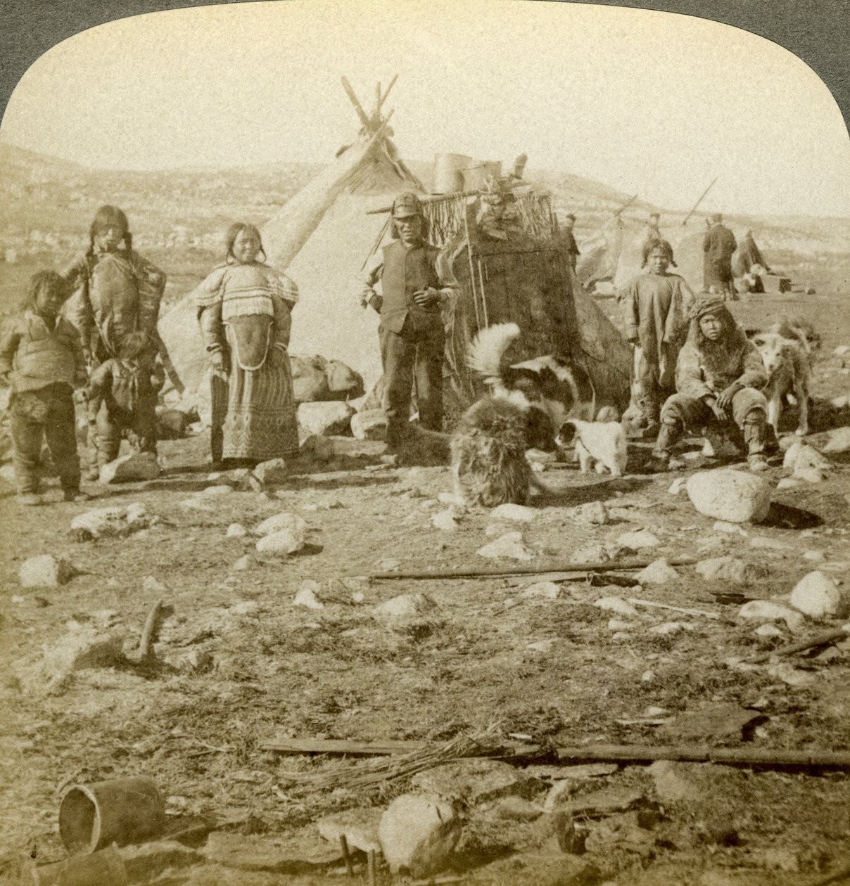 Eskimosi, Grenlandia. autorstwa Underwood and Underwood