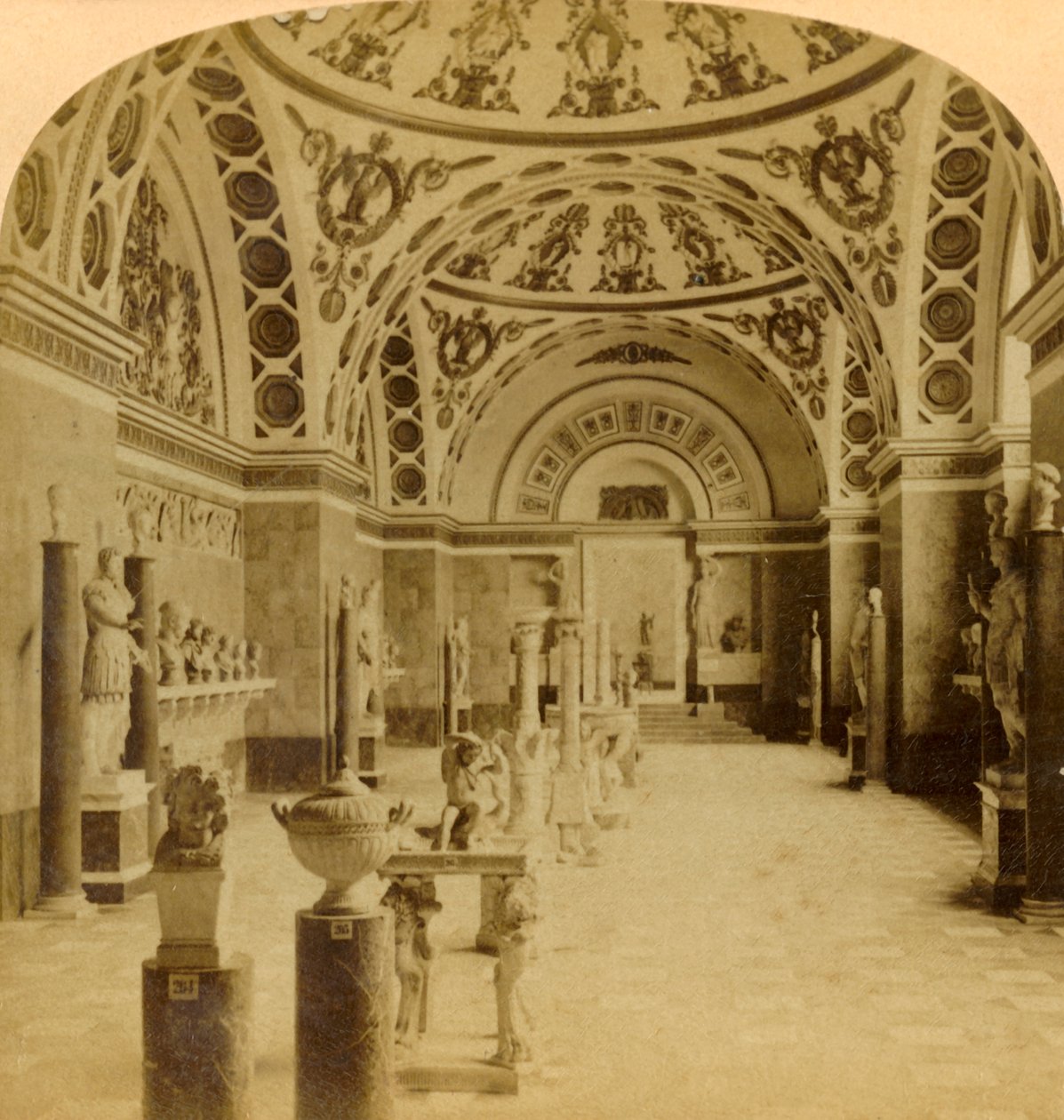 Sala Rzymian, Glyptothek, Monachium, Niemcy, 1898. autorstwa Underwood and Underwood