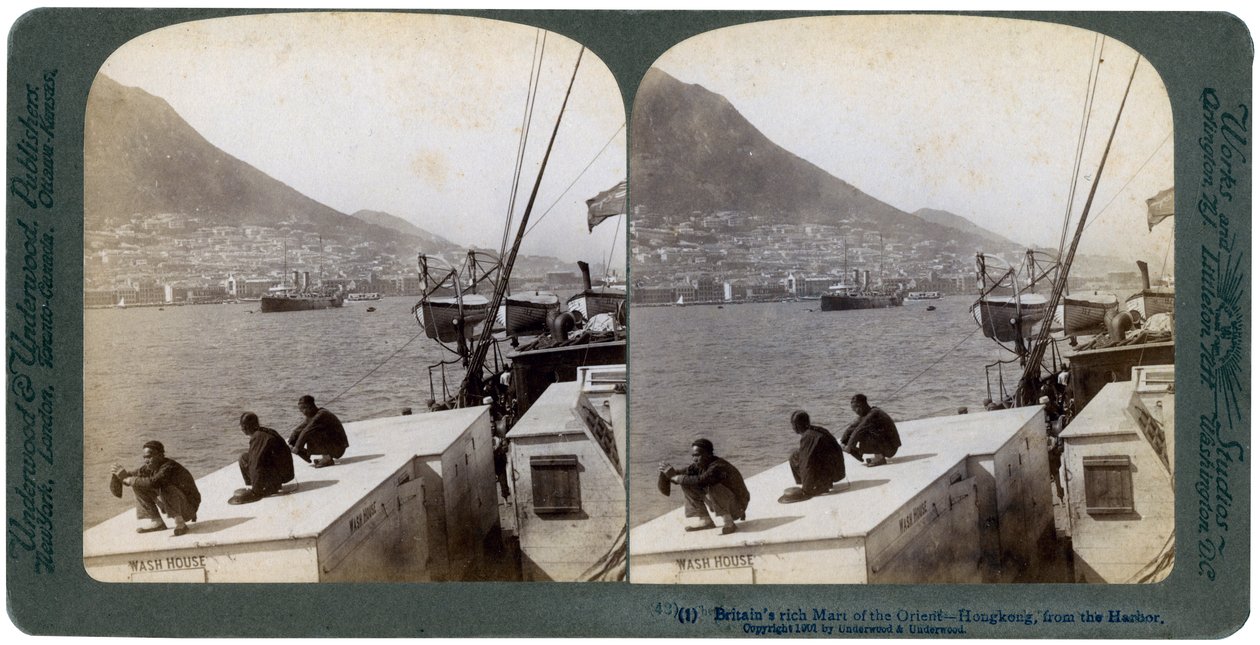 Hongkong z portu, 1901 autorstwa Underwood and Underwood