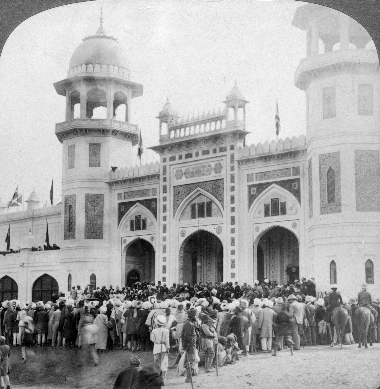 Lord Curzon otwierający wystawę sztuki indyjskiej, Delhi, Indie, 1903. autorstwa Underwood and Underwood