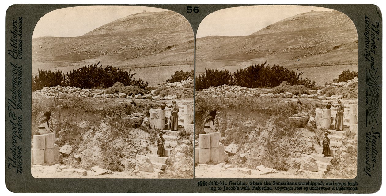 Góra Gerizim, gdzie czcili Samarytanie, Palestyna, 1900. autorstwa Underwood and Underwood