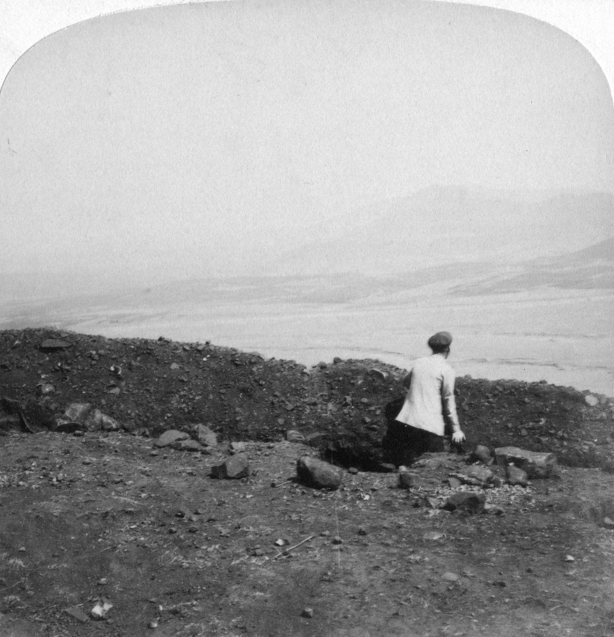 Spion Kop, z rowu burskiego na Krantz Kloot, RPA, 1901 autorstwa Underwood and Underwood