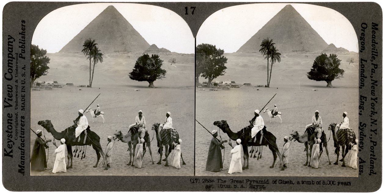 Wielka Piramida w Gizie, Egipt, 1905. autorstwa Underwood and Underwood