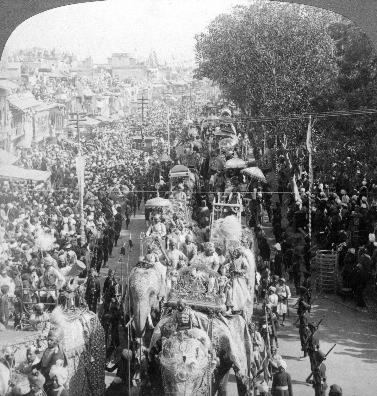 Wielka procesja Durbar, Delhi, Indie, 1903. autorstwa Underwood and Underwood