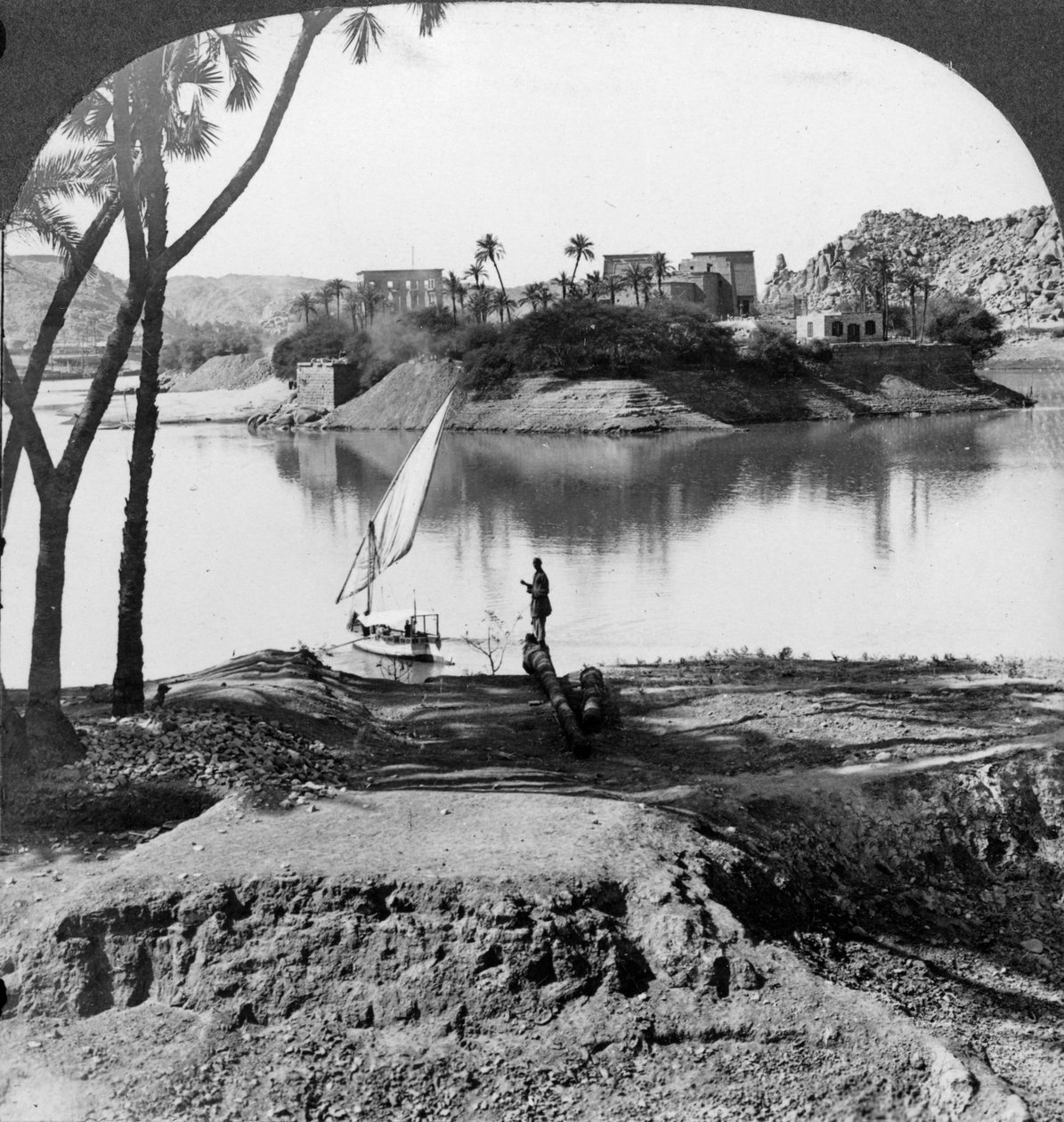 Wyspa Philae, Egipt, 1905. autorstwa Underwood and Underwood