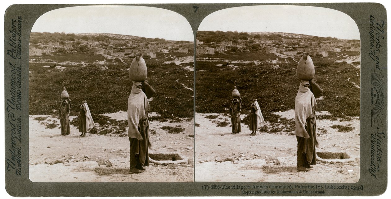 Wieś Imwas Emaus, Palestyna, 1900. autorstwa Underwood and Underwood