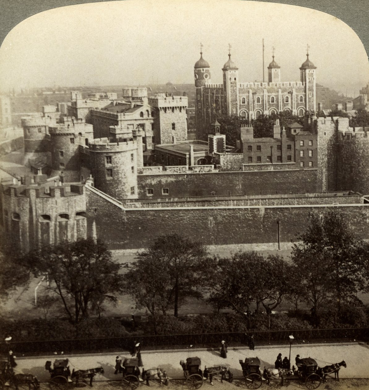 Tower of London, koniec XIX wieku. autorstwa Underwood and Underwood