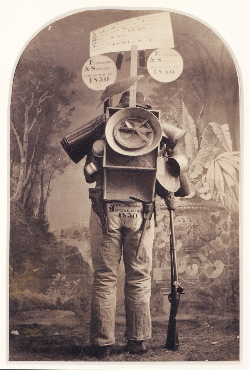 ["Forty-niner" Street Advertiser in Studio, San Francisco]. autorstwa Unidentified