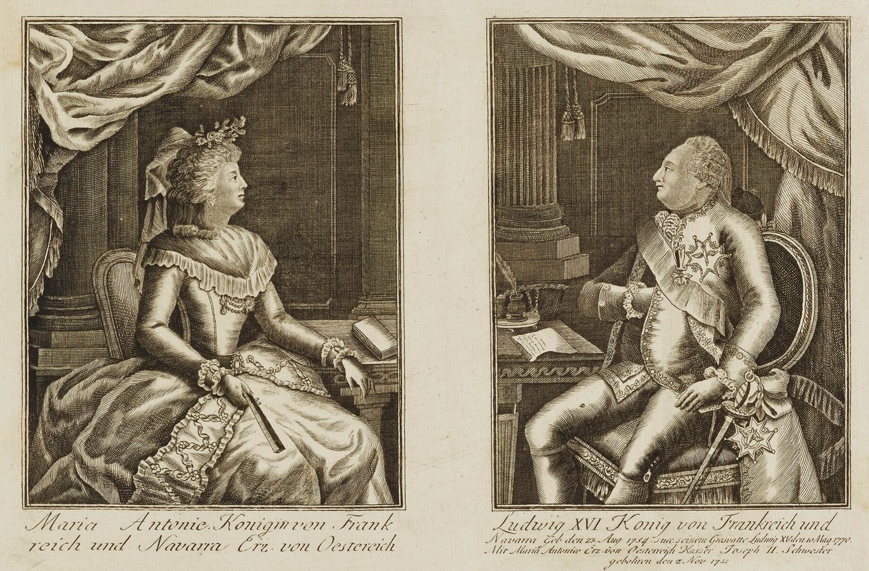 Maria Antonina i Ludwik XVI autorstwa Unidentified