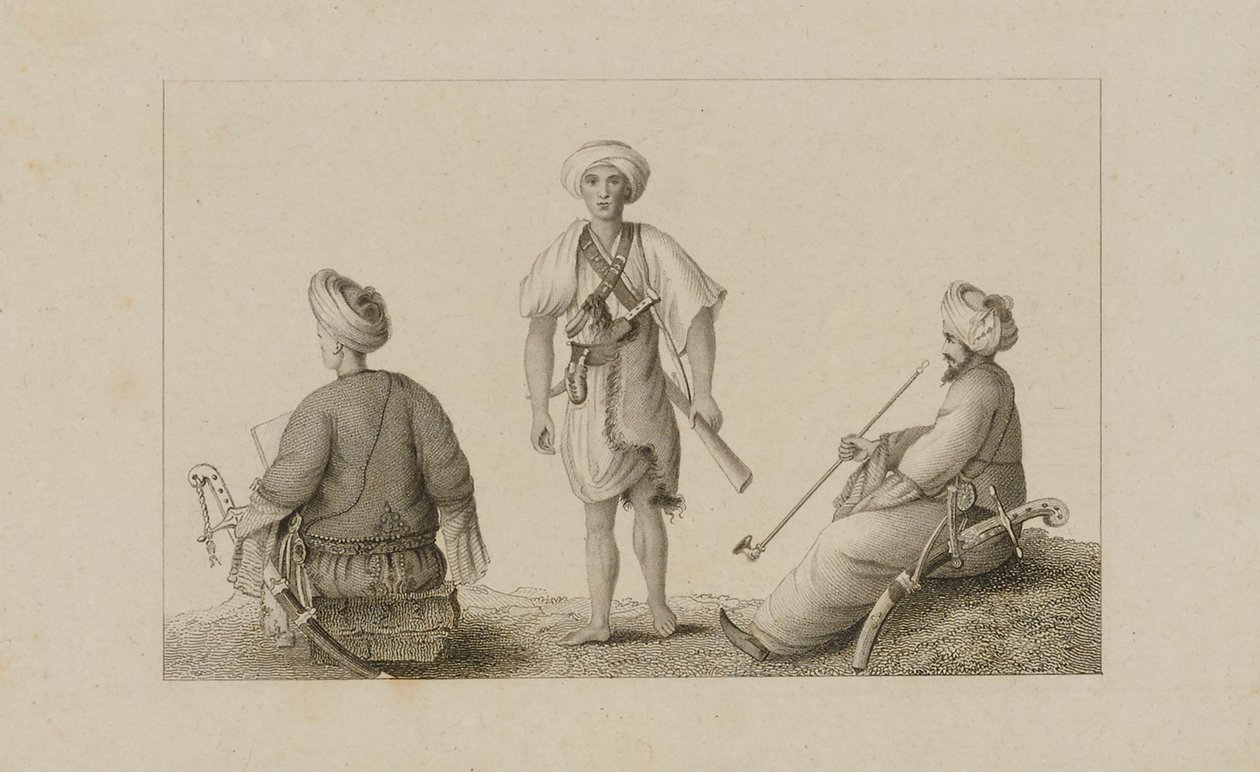 Trzech mężczyzn w turbanach autorstwa Unidentified