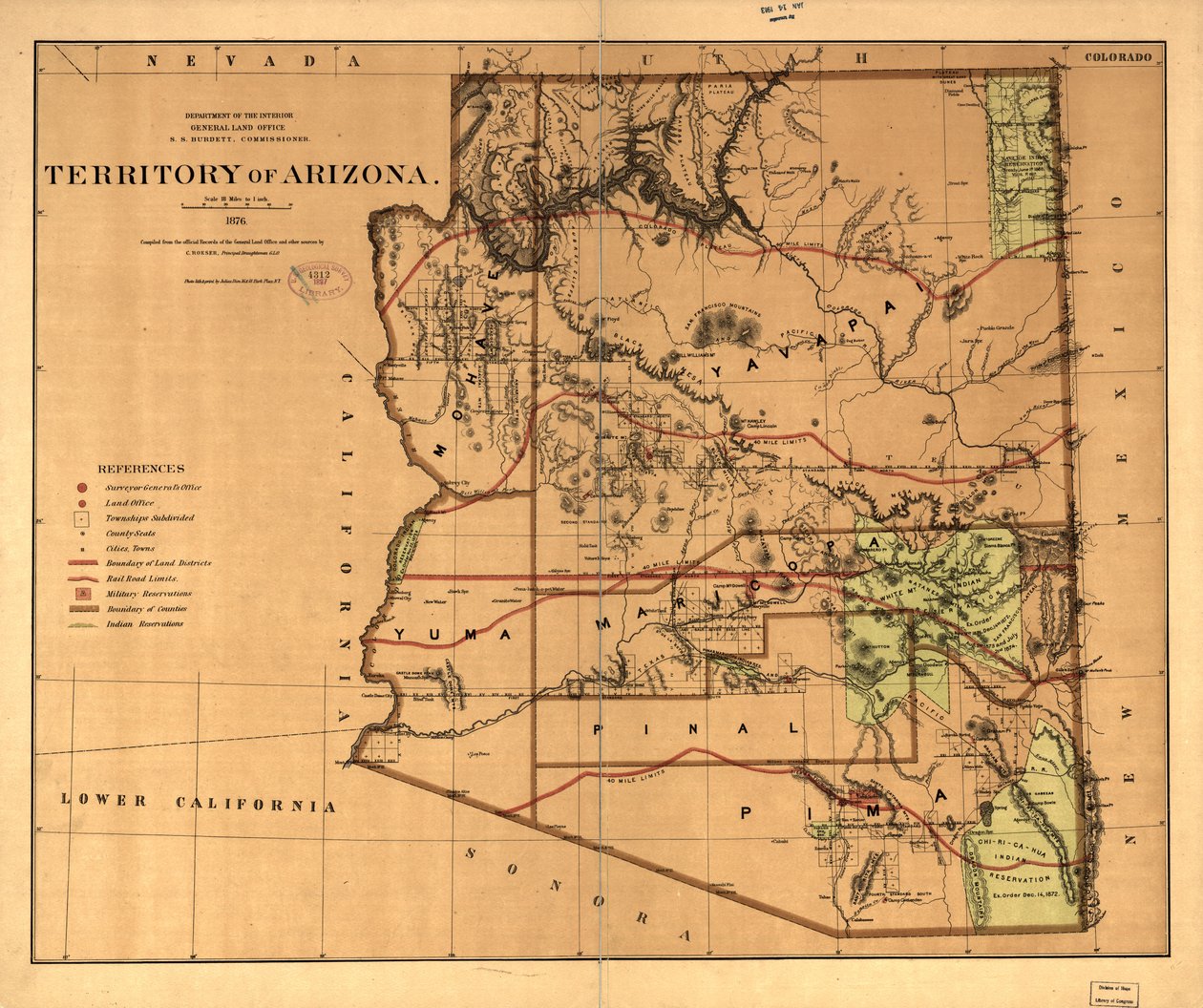 Terytorium Arizony. autorstwa United States. General Land Office
