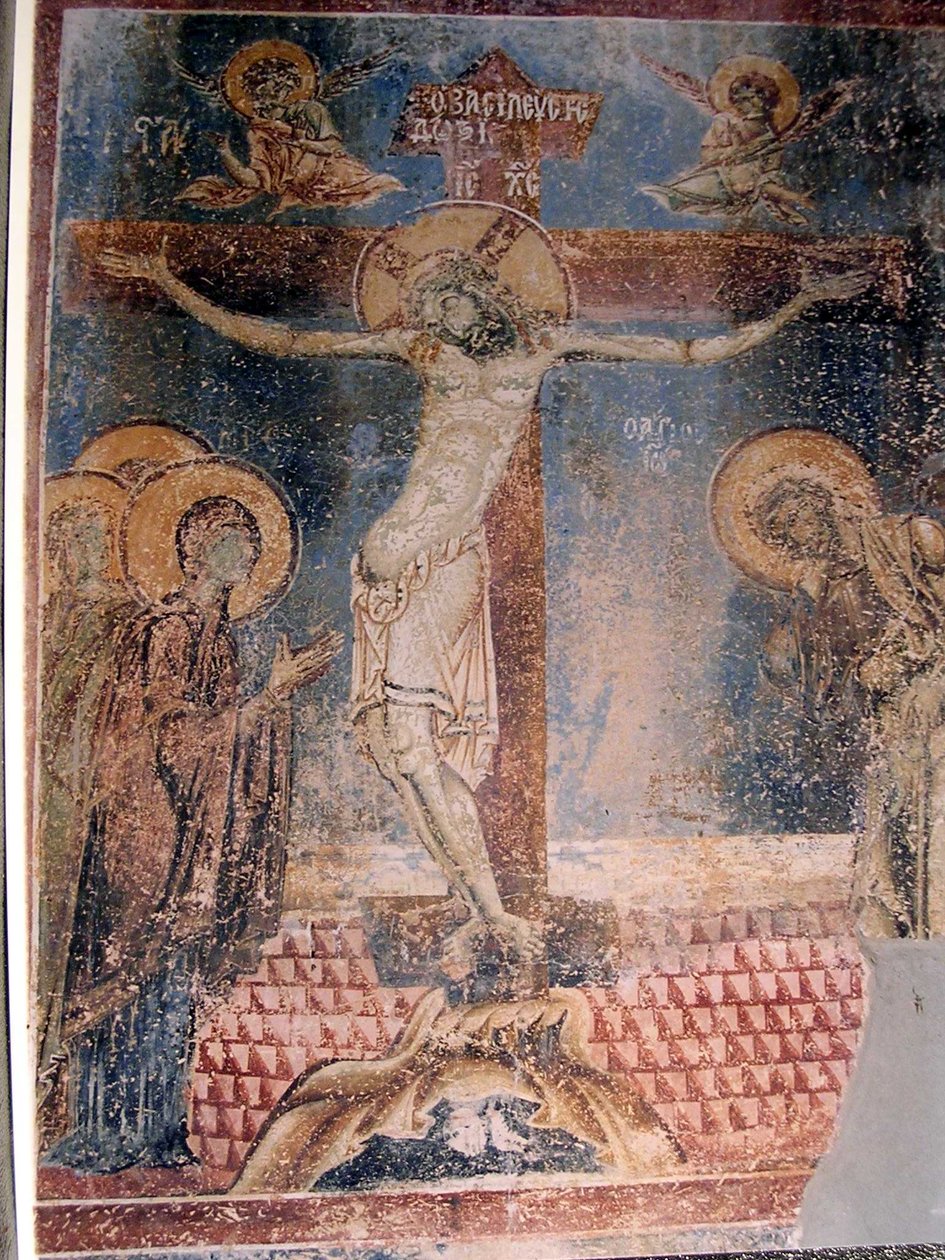 Freski w kościele św. Jerzego w Kurbinowie, Prespa, Macedonia autorstwa Unknown