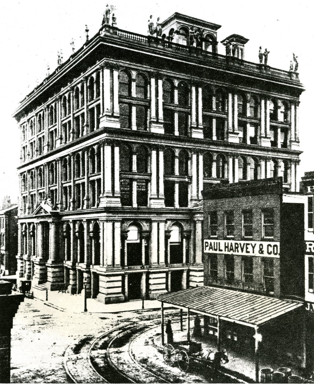 Equitable Building, północno-zachodni róg ulic Szóstej i Szarańczy autorstwa Unknown
