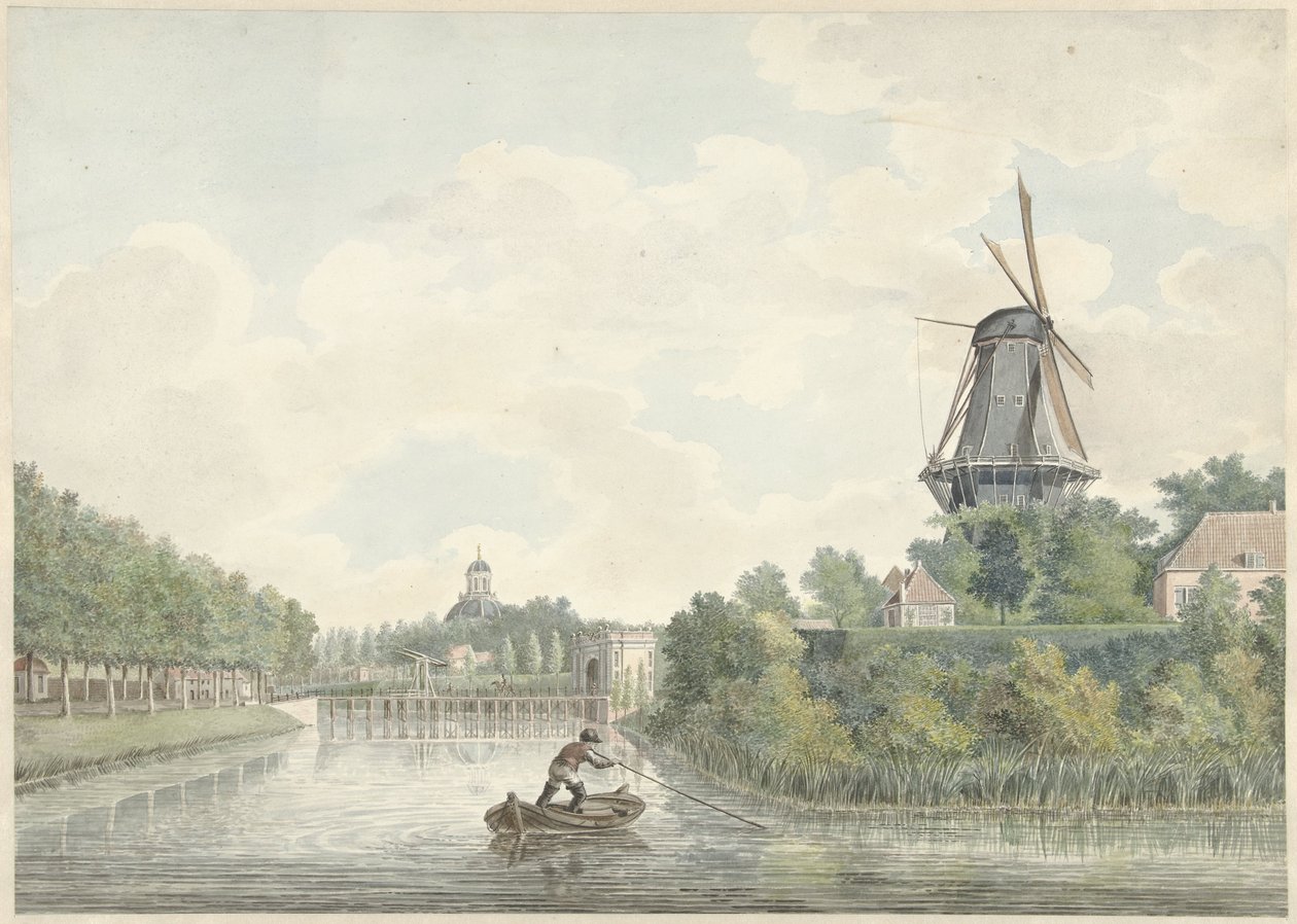 Widok na mury miejskie Middelburg autorstwa Unknown