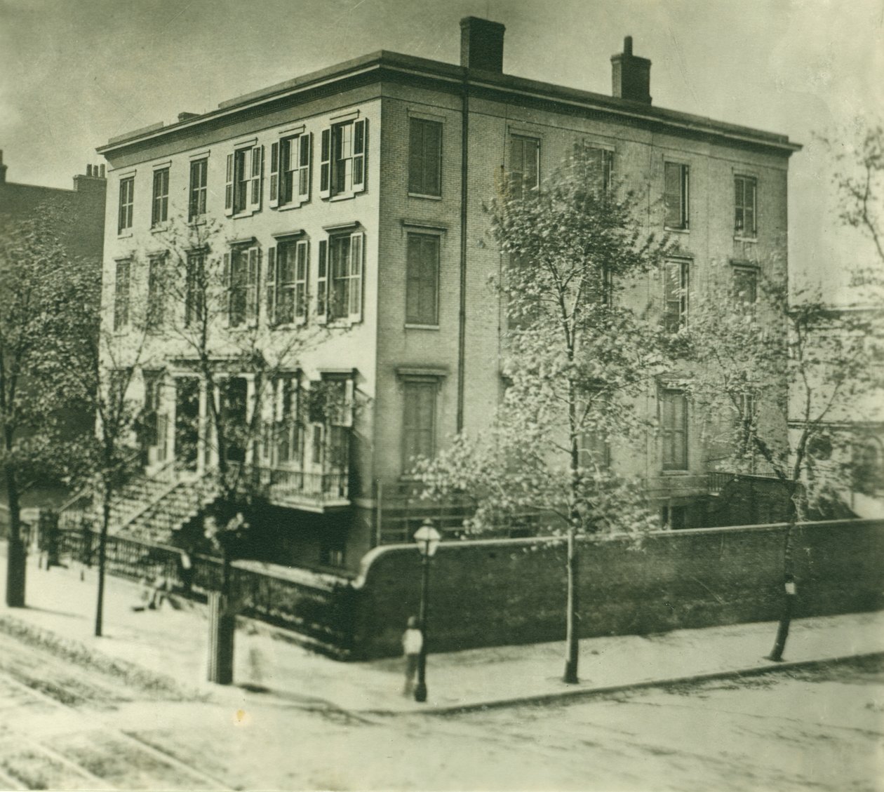 Rezydencja Julii Chouteau Maffitt. Północno-zachodni róg ulic Szóstej i Oliwnej autorstwa Unknown