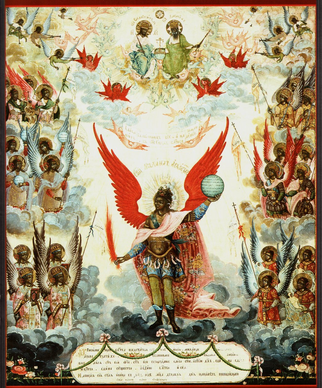 Ikona rosyjska Świętego Michaiła. Archanioł Michał. Ikona rosyjska. 1804 autorstwa Unknown