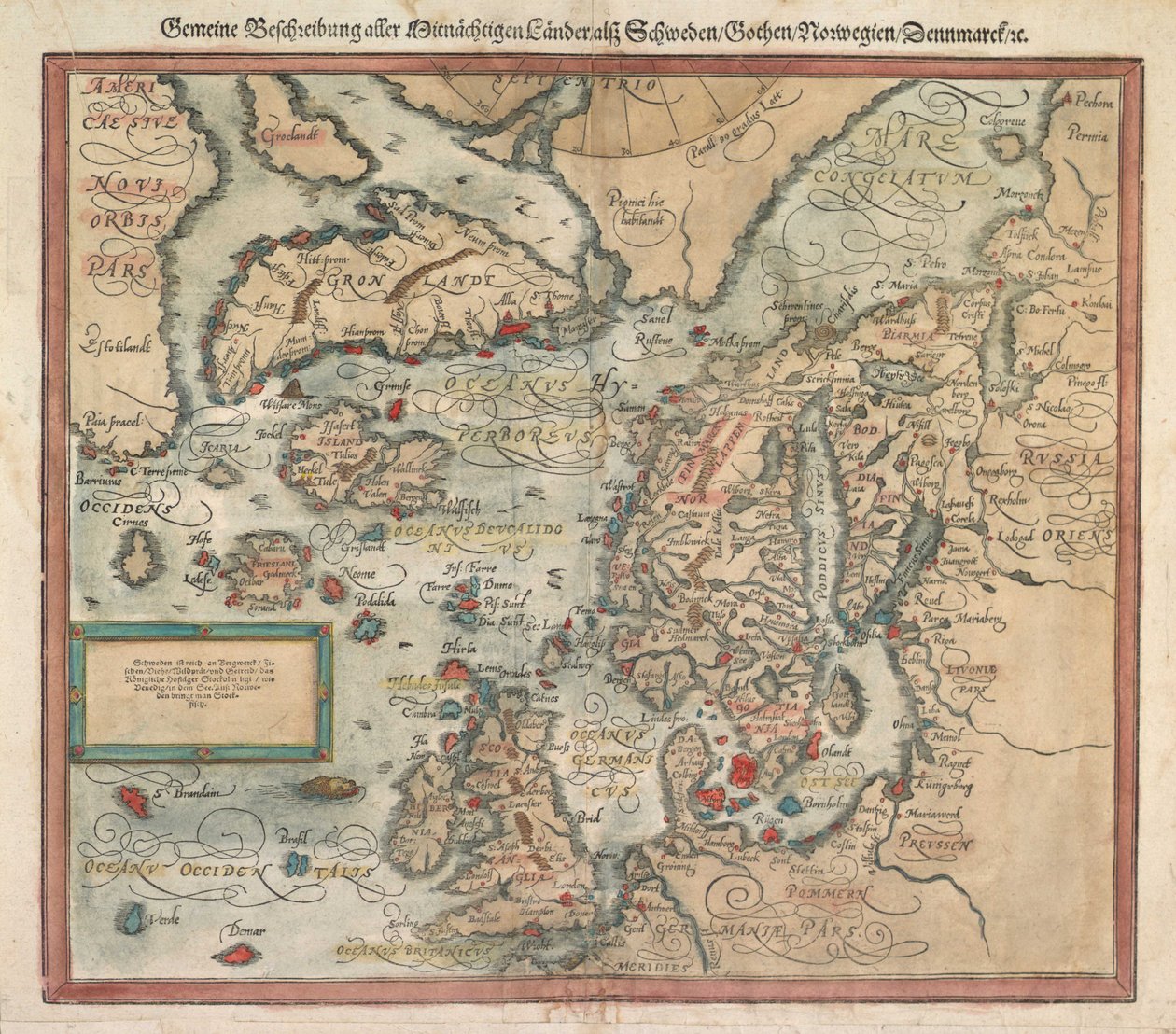 Mapa Islandii około 1588 autorstwa Unknown