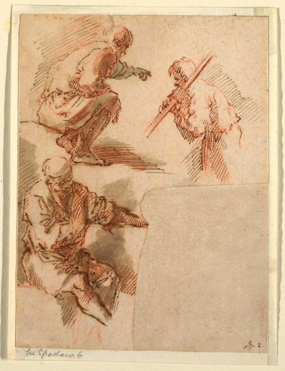 Rysunek, Trzech Mężczyzn, 1630–1640 autorstwa Unknown