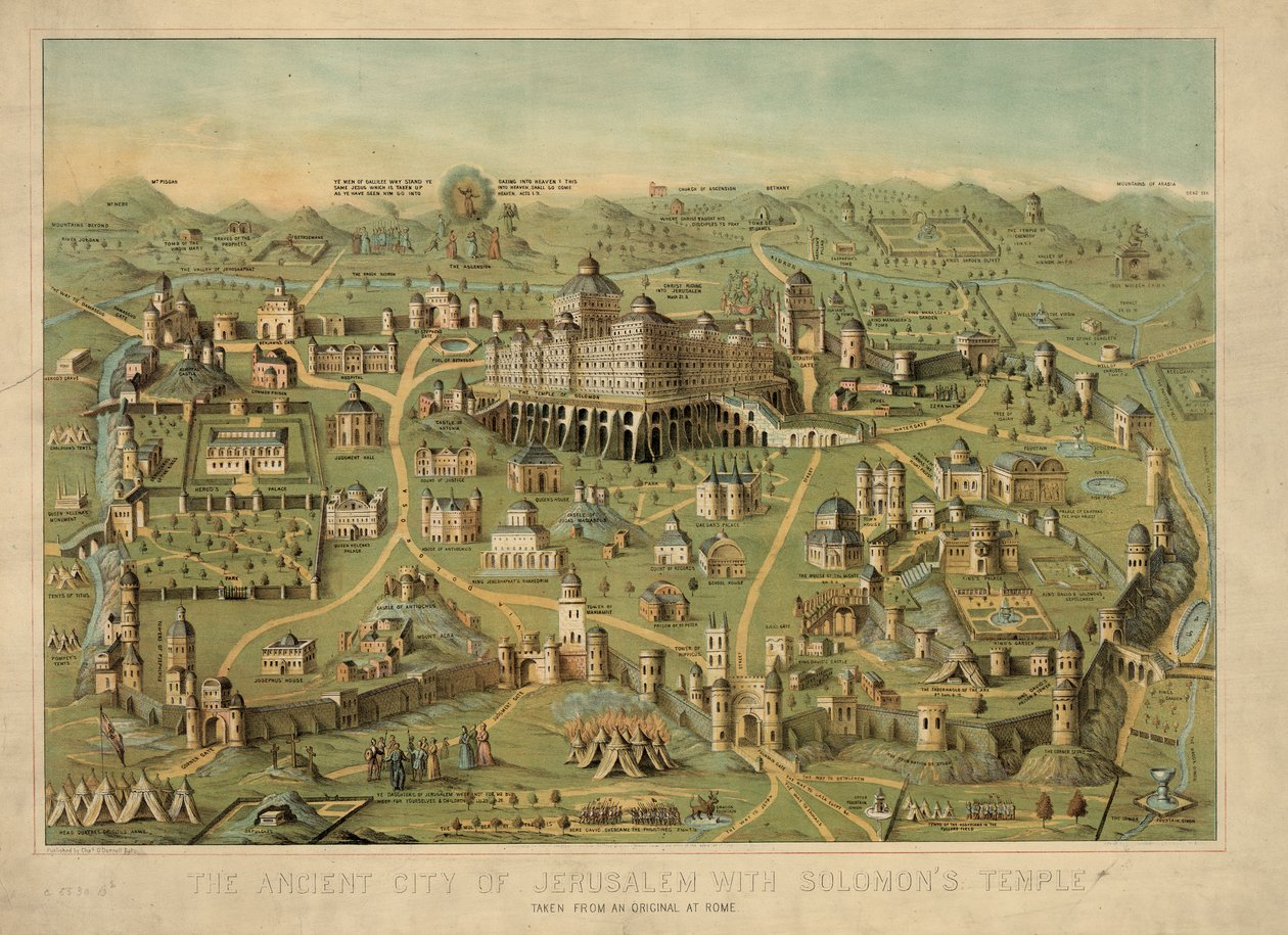 Starożytne miasto Jerozolima ze Świątynią Salomona, 1871 r. autorstwa Unbekannt Unbekannt