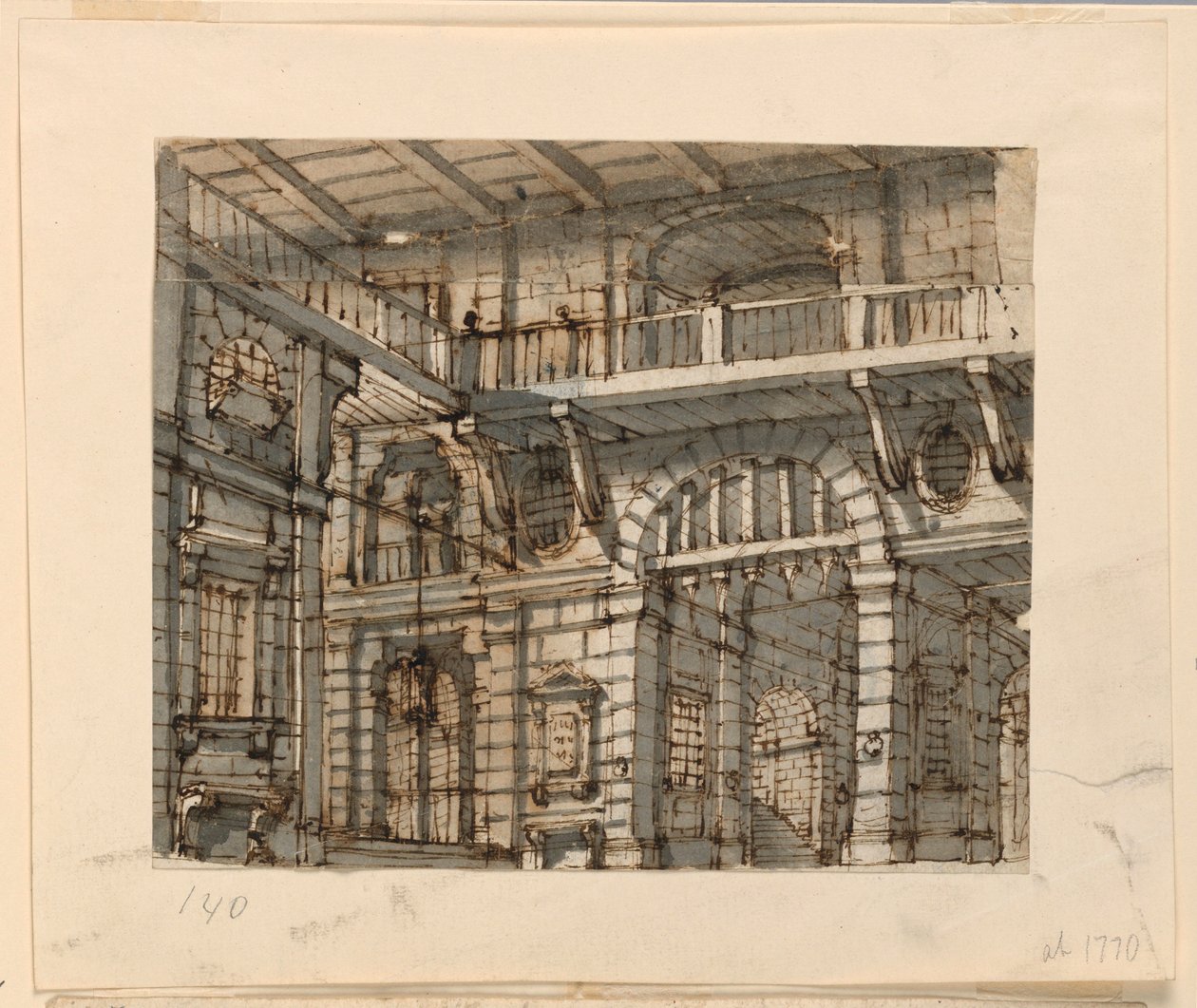 Scenografia, Wnętrze Sądu Więziennego autorstwa Unknown