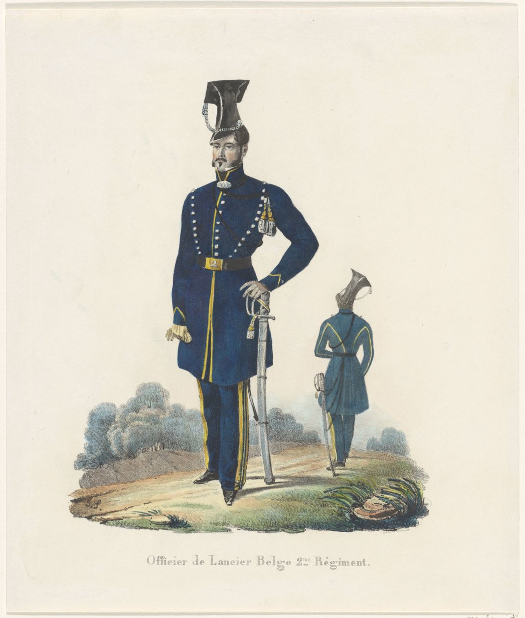 Smycz belgijska, 1830 Oficer 2 Pułku Ułanów Belgijskich (tytuł na obiekcie) autorstwa Unknown