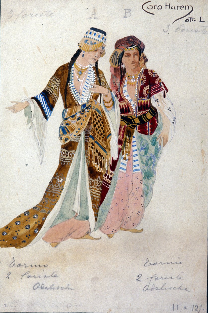 Kostiumy dla kobiet z Haremu z Opery Oberon, Carl Maria von Weber autorstwa Unknown