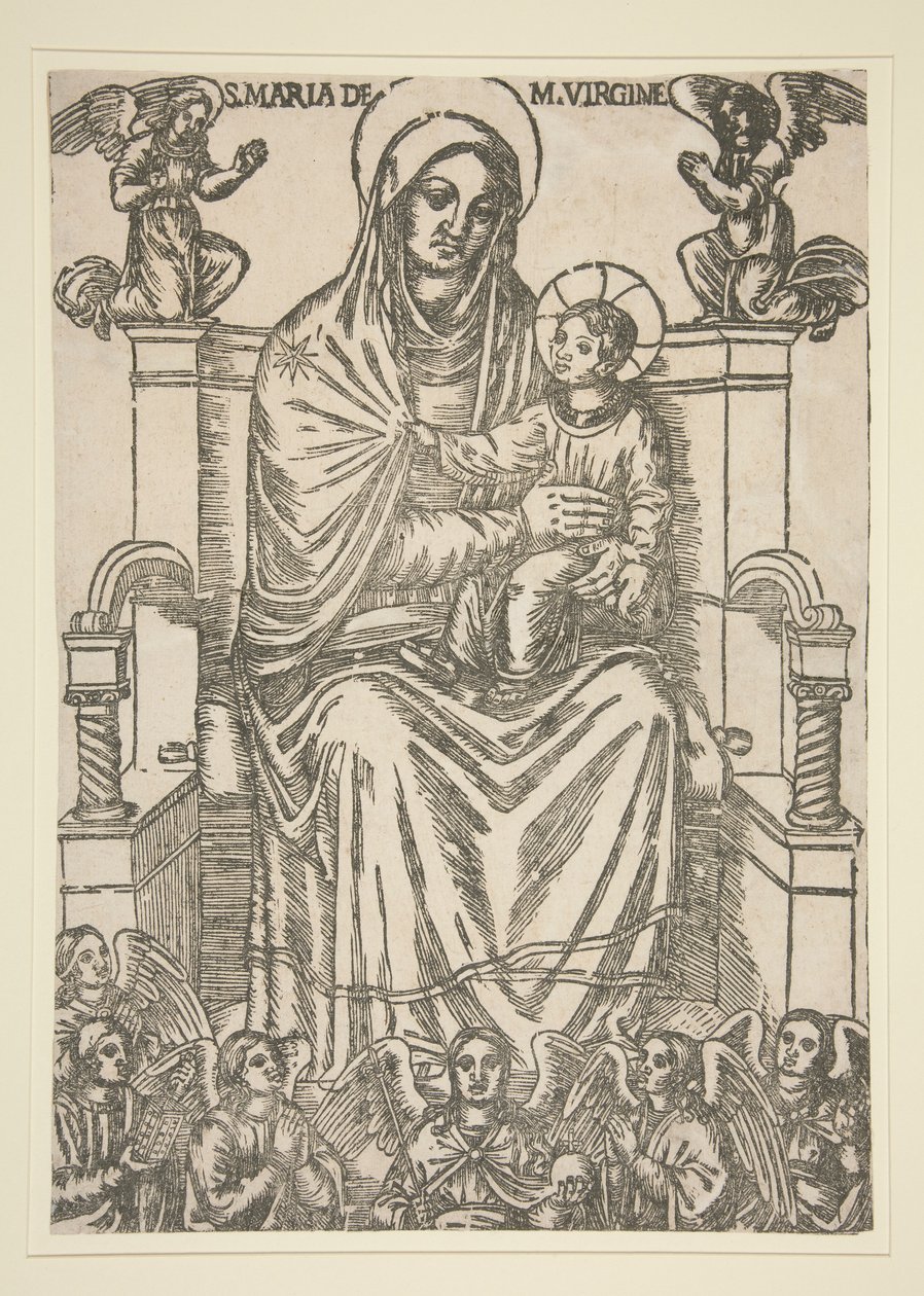 Madonna z Dzieciątkiem na tronie autorstwa Unknown