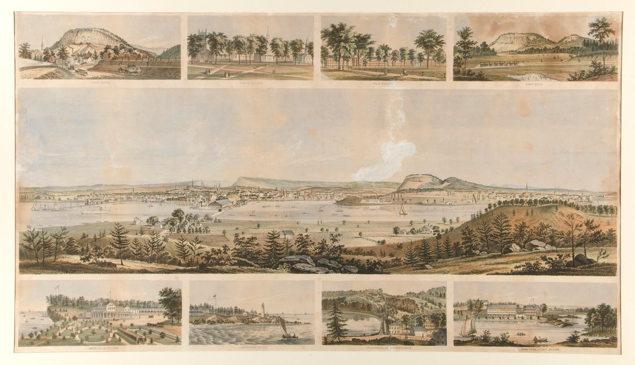 New Haven (9 widoków, panorama i 8 winiet) autorstwa Unknown