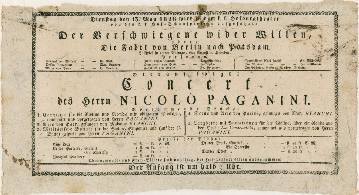 Niccolo Paganini - afisz autorstwa Unknown