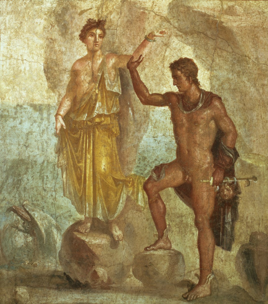 Perseusz uwalniający Andromedę, z domu Kastora i Polluksa, Pompeje, 4. styl dekoracyjny, ok. 50-79 n.e. autorstwa Unknown