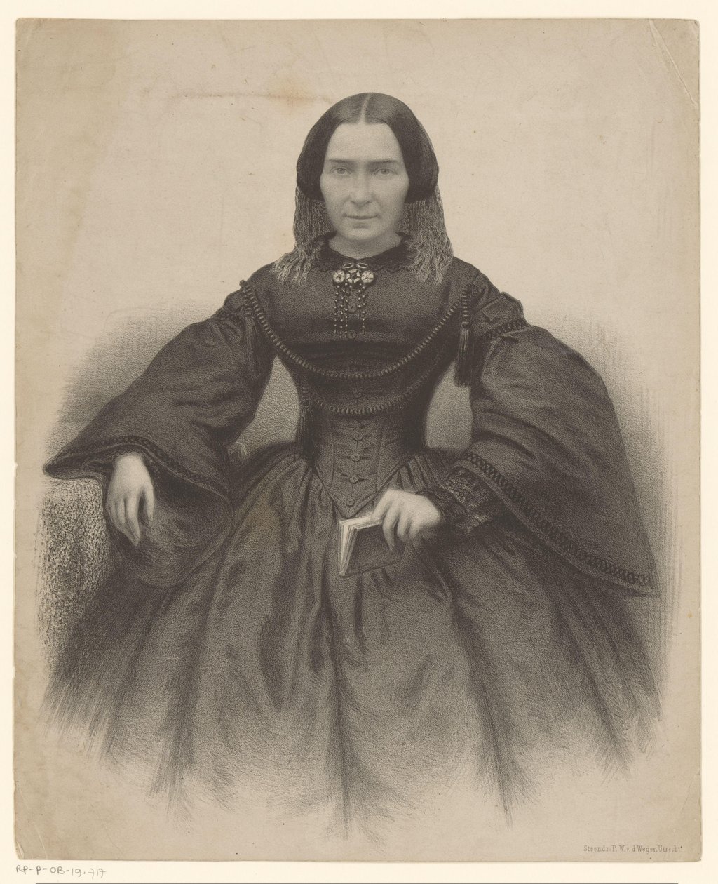 Portret nieznanej kobiety w czarnej sukni autorstwa Unknown