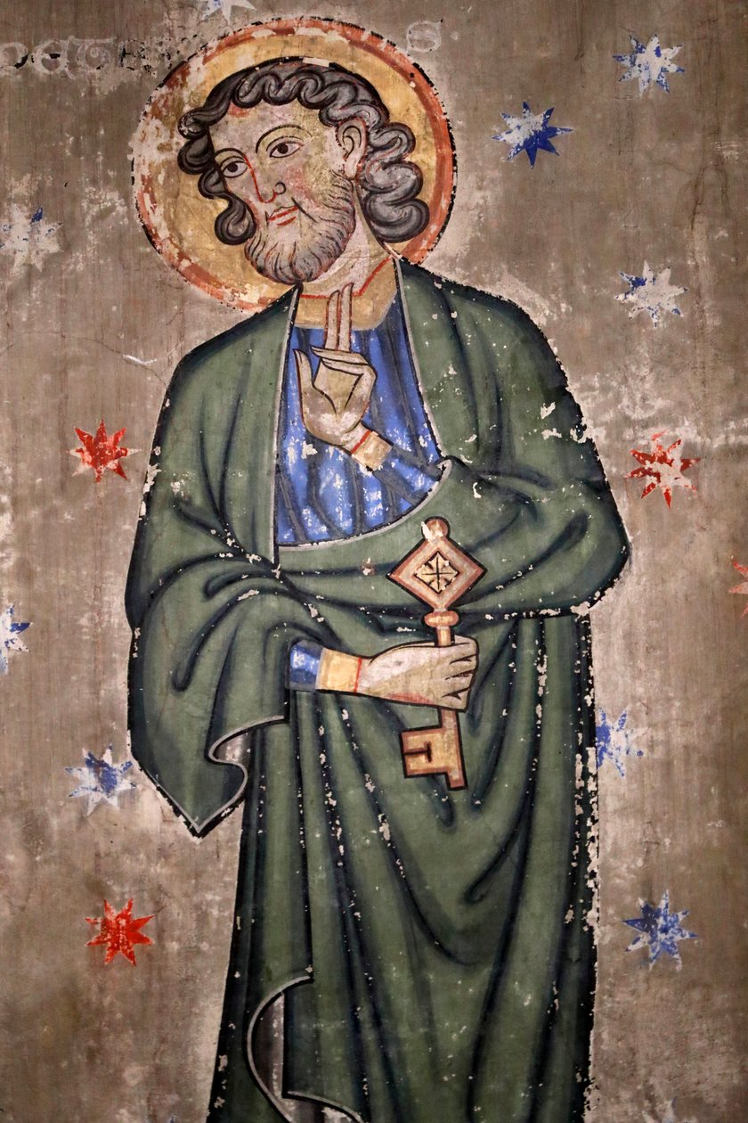 Kościół protestancki Saint-Pierre-le-Jeune, Saint Peter, Fresco, Strasburg, Francja. autorstwa Unknown