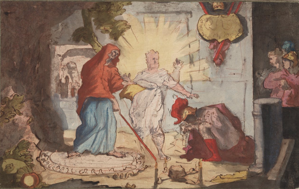 Saul i wiedźma z Endor autorstwa Unknown