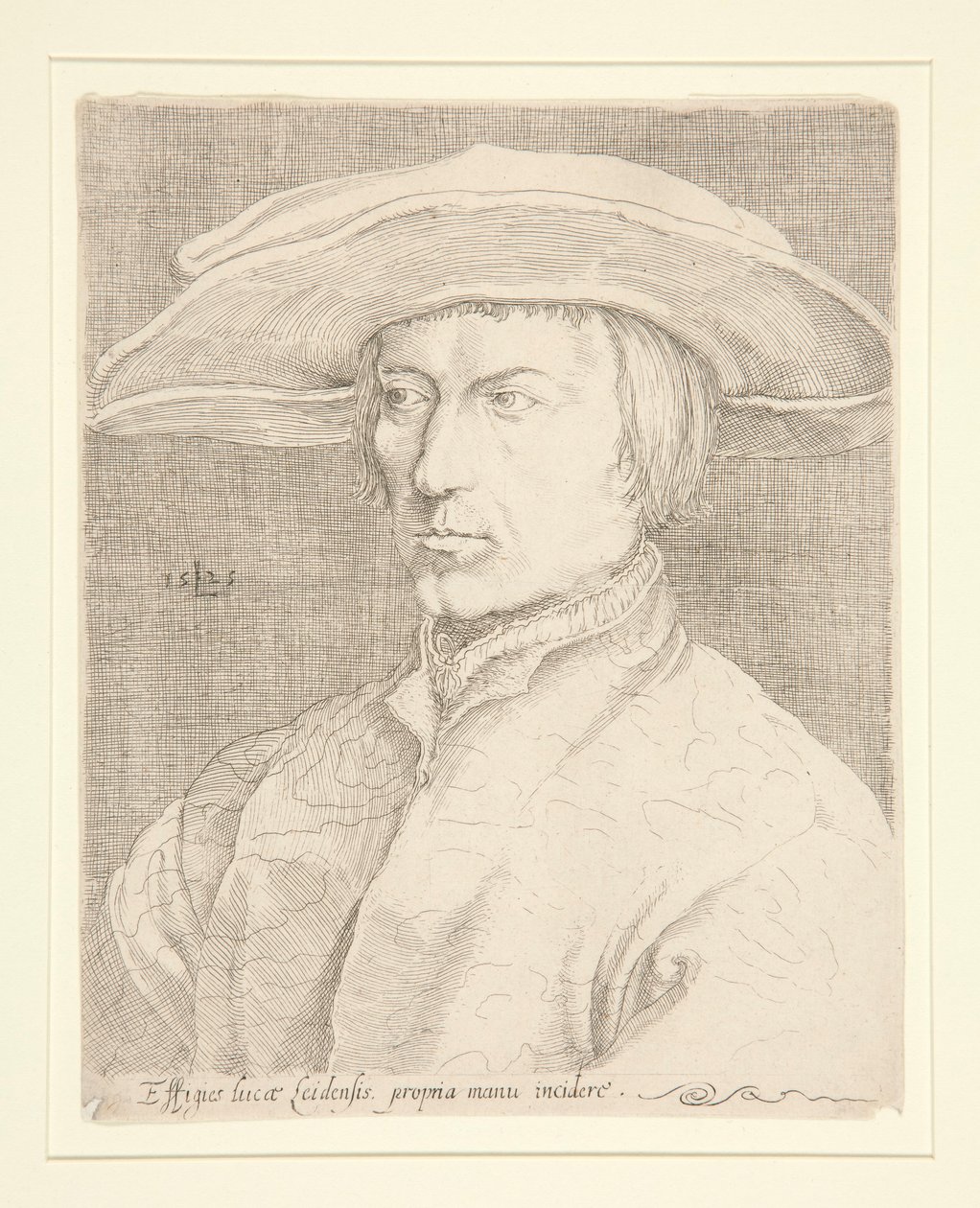 Autoportret artysty, 1525 [Portret mężczyzny, tzw. Lucas van Leyden, autoportret] autorstwa Unknown