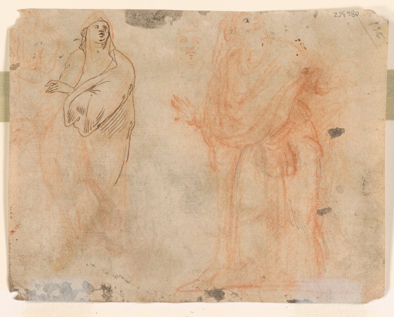 Badania spadających postaci (recto); Badania postaci w drapowanej odzieży (verso) autorstwa Unknown