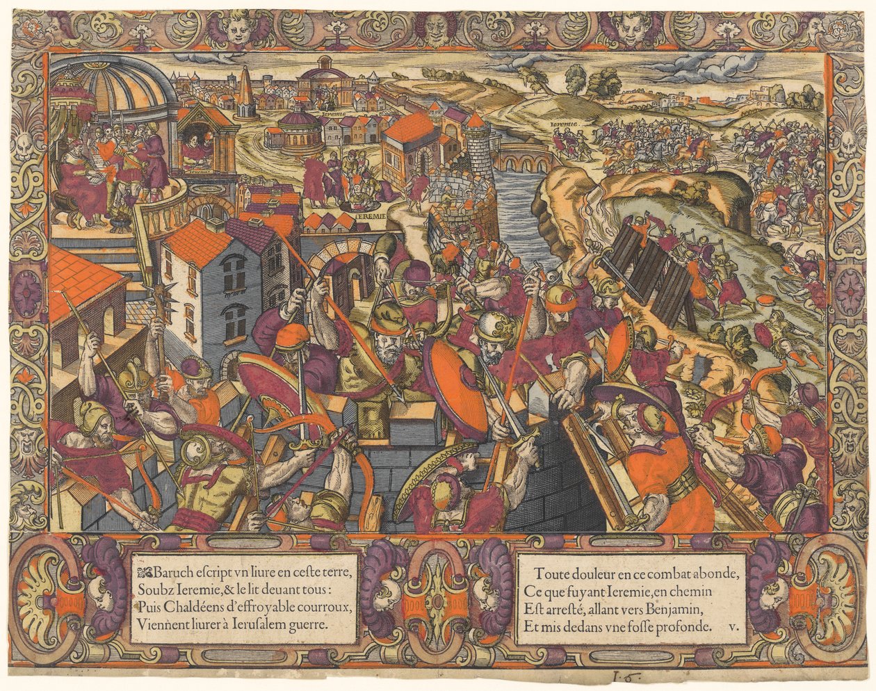 Historia Jeremiasza: Baruch pisze książkę pod Jeremiaszem, Chaldejczycy oblegają Jerozolimę, Jeremiasz zostaje umieszczony w rowie (Jeremiasz 36-38) autorstwa Unknown