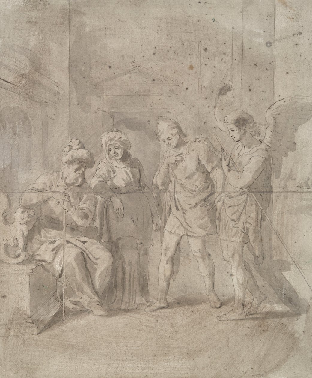 Tobit i Anioł opuszczają rodziców autorstwa Unknown