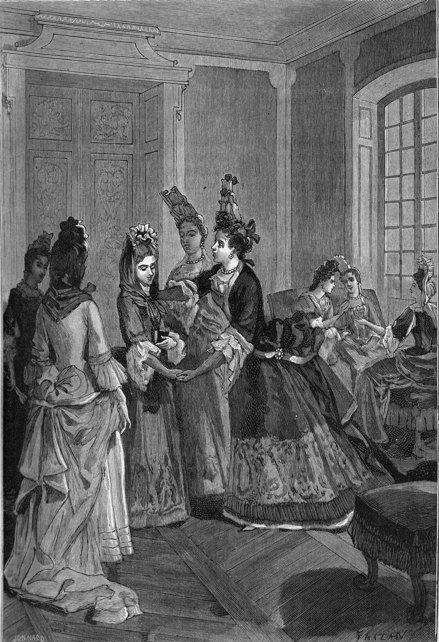 1685-1686: Nowi katolicy. Rycina XIX wieku. W „Histoire de France” Julesa Micheleta autorstwa Unknown artist