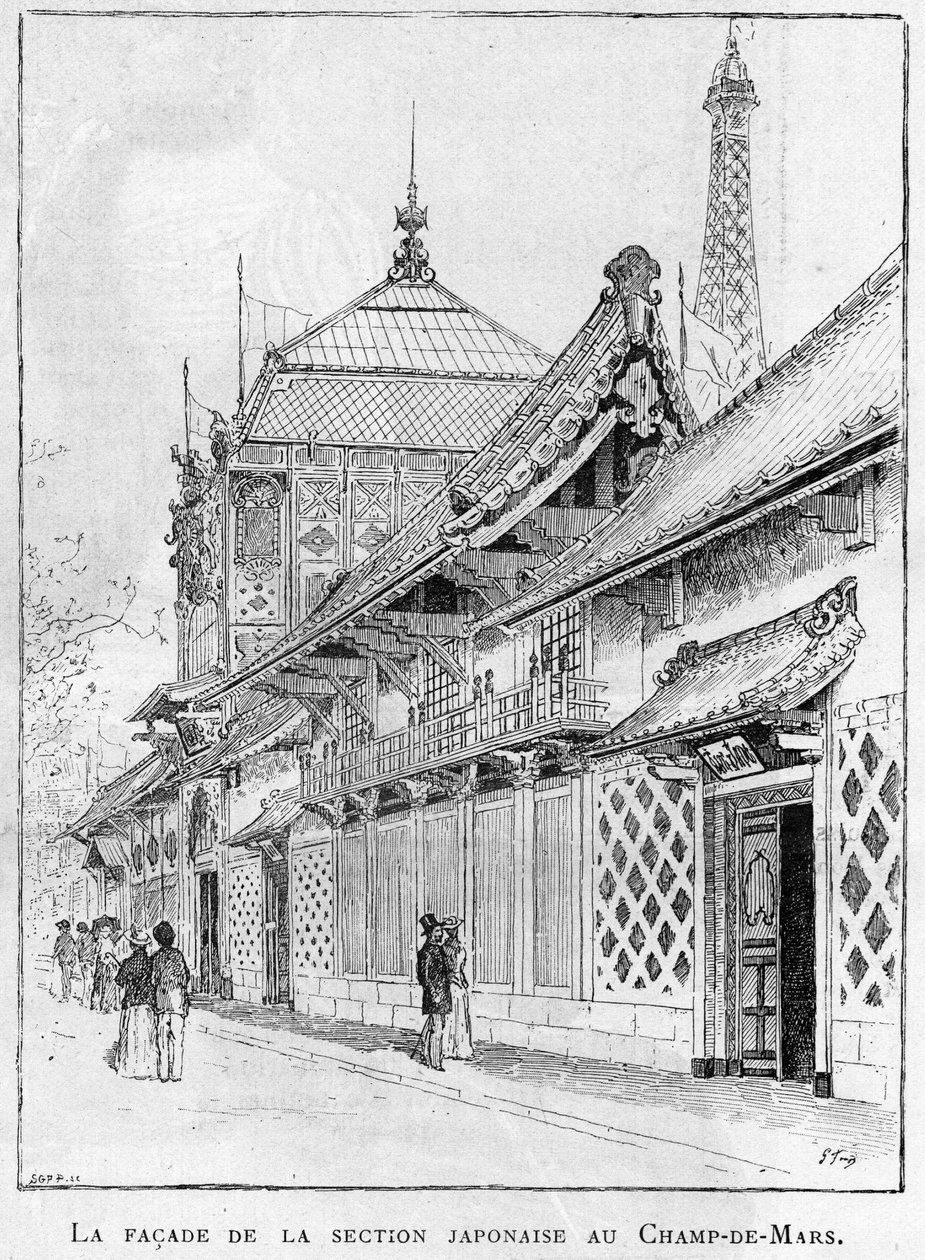 1889 Wystawa światowa w Paryżu: fasada sekcji japońskiej na Polach Marsowych. autorstwa Unknown artist