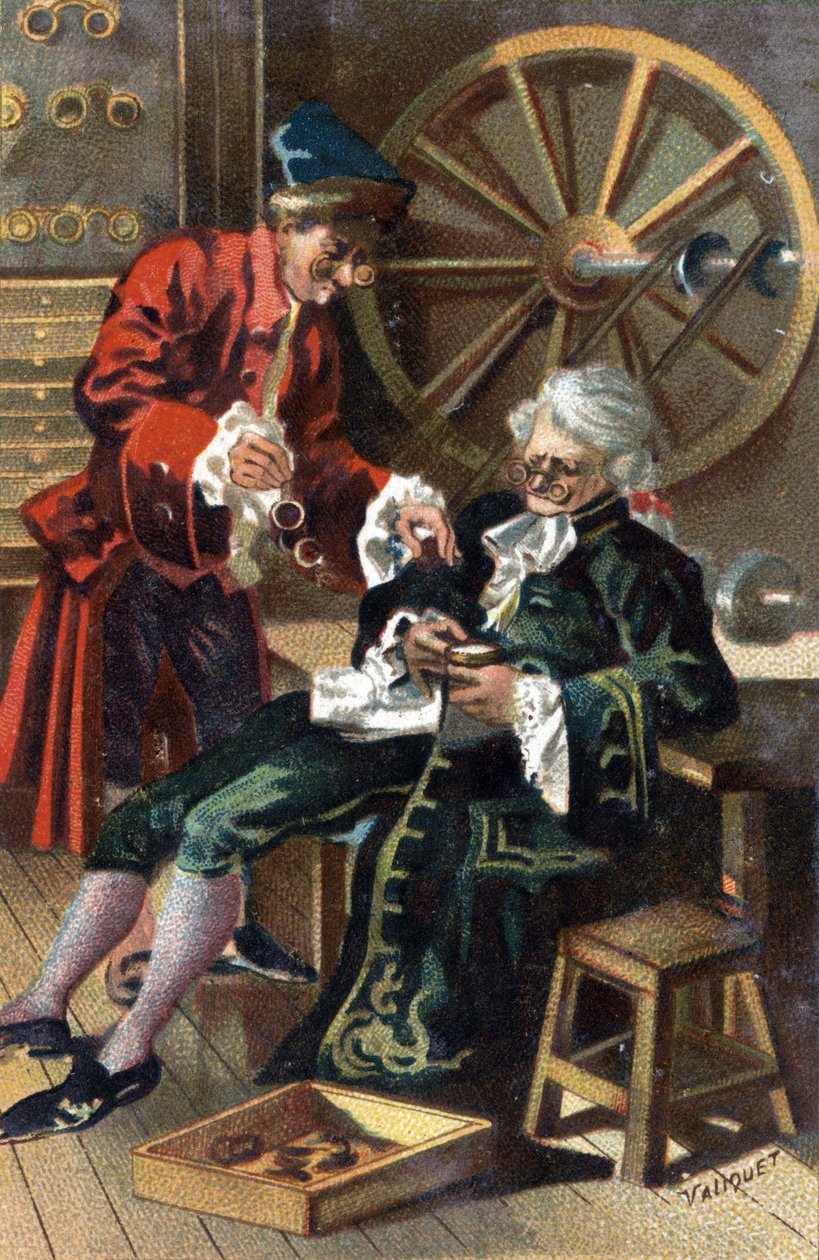 Lunetier (optyk - producent okularów) w 1745 r. autorstwa Unknown artist