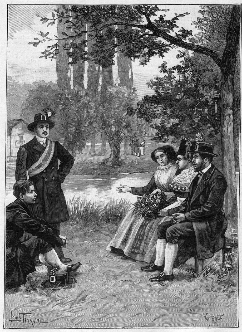Niedziela u Wendów - rycina 1897 - Wendes autorstwa Unknown artist