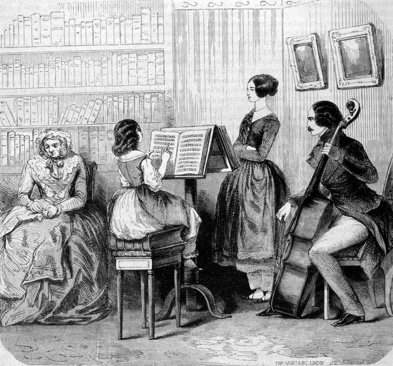 Koncert rodzinny, rycina ok. 1860 r. autorstwa Unknown artist