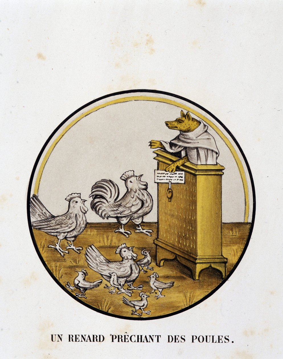 Lisowy pastor kur (powieść Renarta) - karykatura religijna, Limoges autorstwa Unknown artist